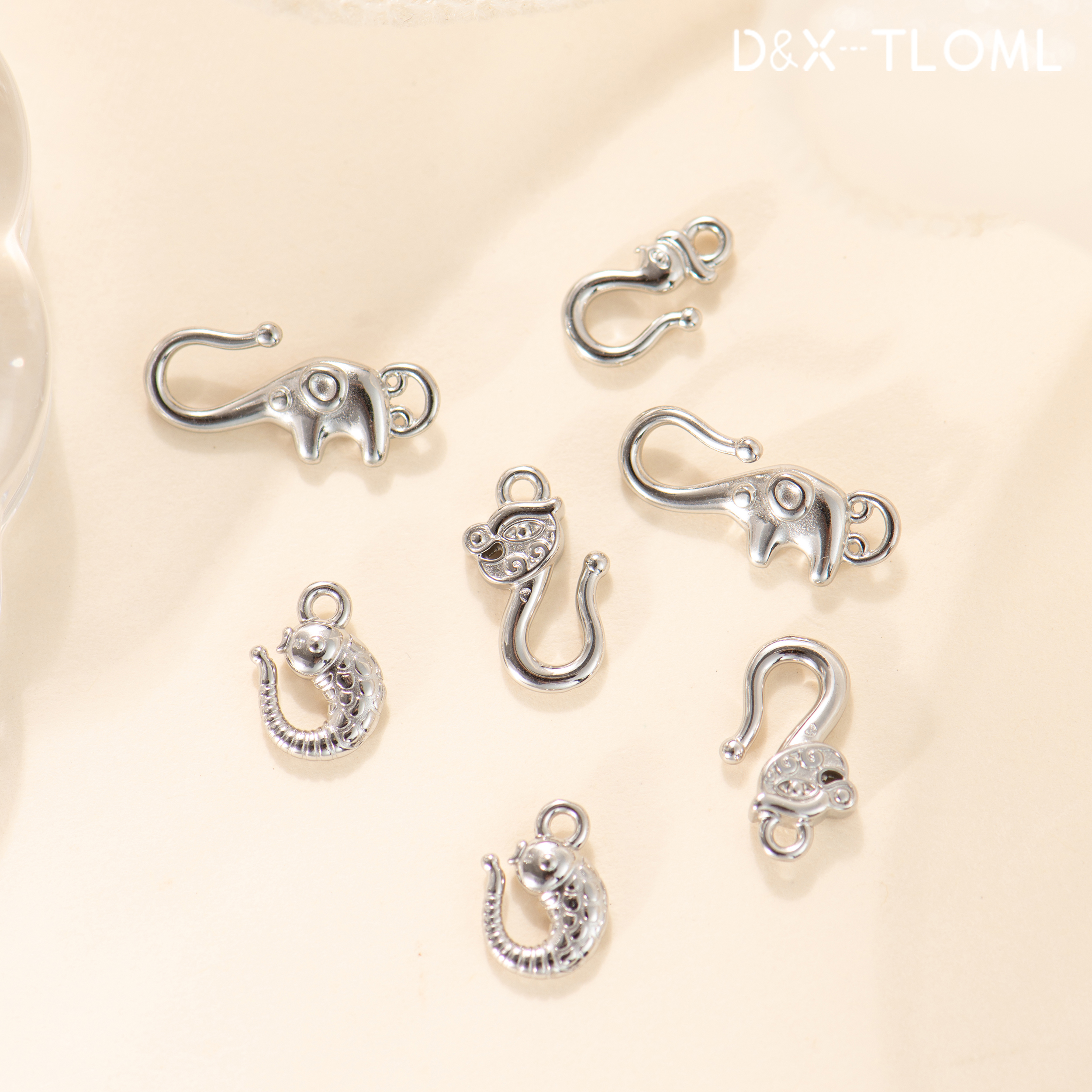 钛钢精抛大象鱼钩扣配件