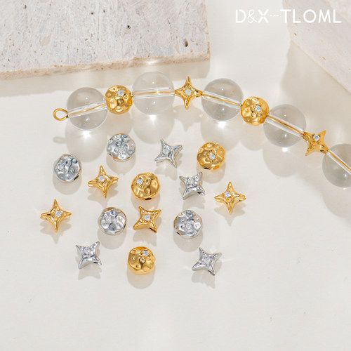316钛钢精工锆石隔珠星星珠