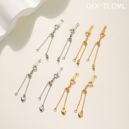 钛钢镀18K硅胶调节链镶嵌抽拉链