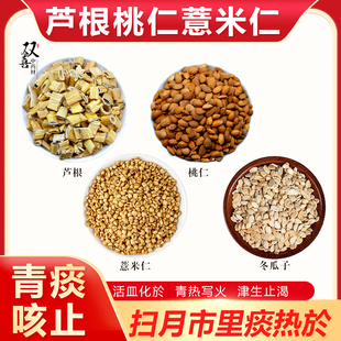 芦根薏米仁桃仁冬瓜子组合煮水喝横扫月市里痰热於青痰止亥养生茶