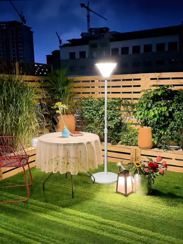 庭院花园阳台室内室外调光太阳能充电市电充电两用能升缩式落地灯