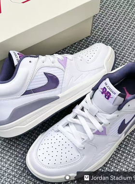 Jordan Stadium 90  舒适百搭 低帮 生活休闲鞋 女款 白紫色