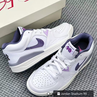 Jordan Stadium 90  舒适百搭 低帮 生活休闲鞋 女款 白紫色