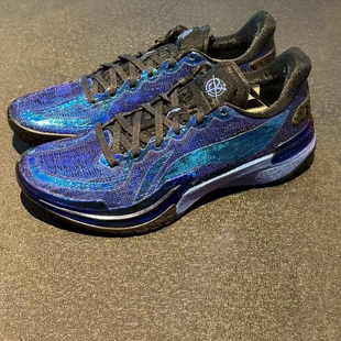 LiNing李宁 伽马 蓝眼泪 减震防滑耐磨支撑 低帮篮球鞋 男款 蓝色