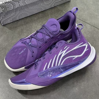 LiNing李宁 音速13 全掌䨻科技  低帮 篮球鞋 男款 矿紫色