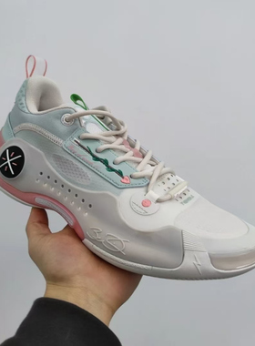 LiNing李宁 WOW 10  防滑耐磨回弹 低帮 篮球鞋 男款 月光灰