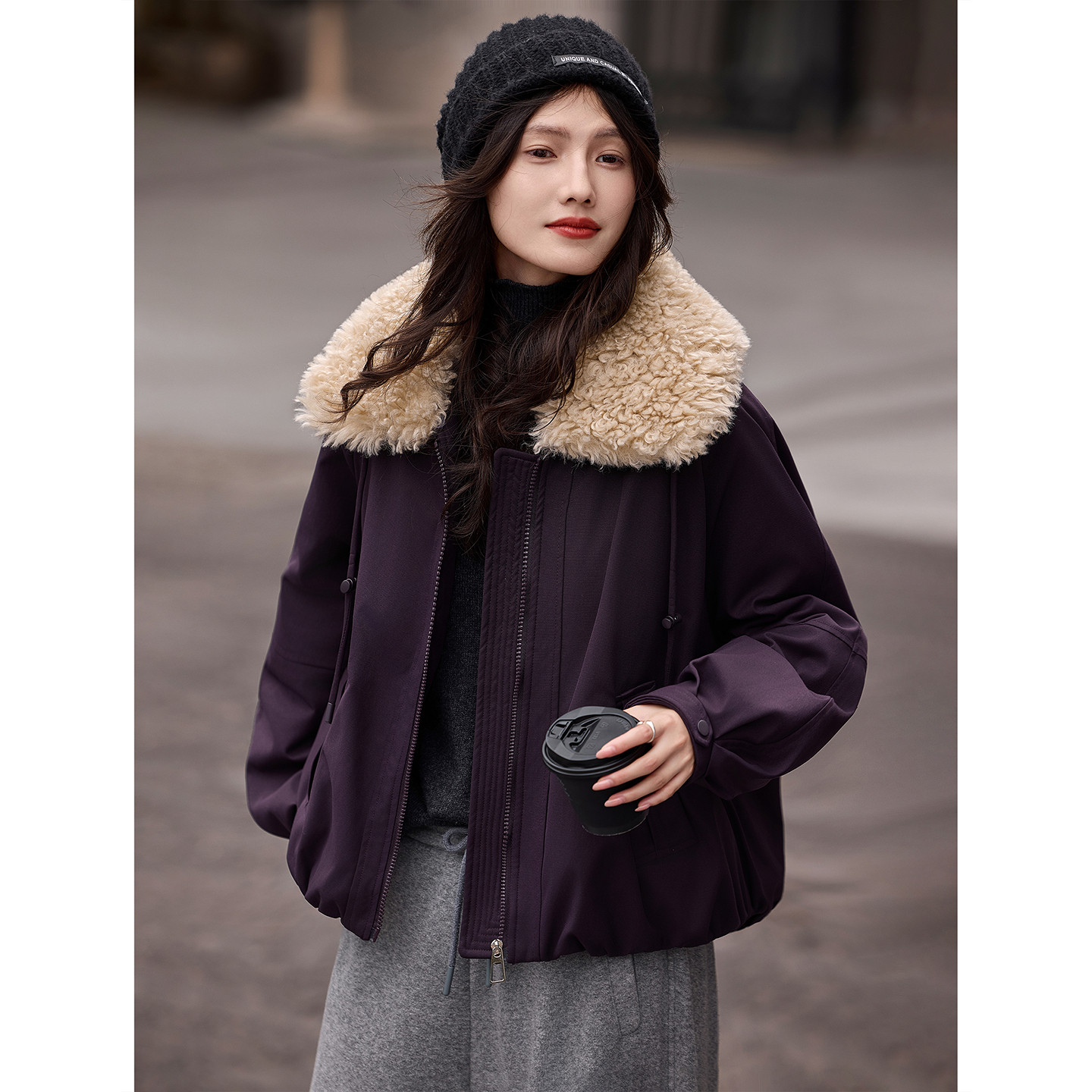 美式复古派克服冬季时尚翻领显瘦环保毛领仿皮草外套,女装/女士精品,皮草,淘宝优惠券,粉丝福利购,淘宝优惠卷