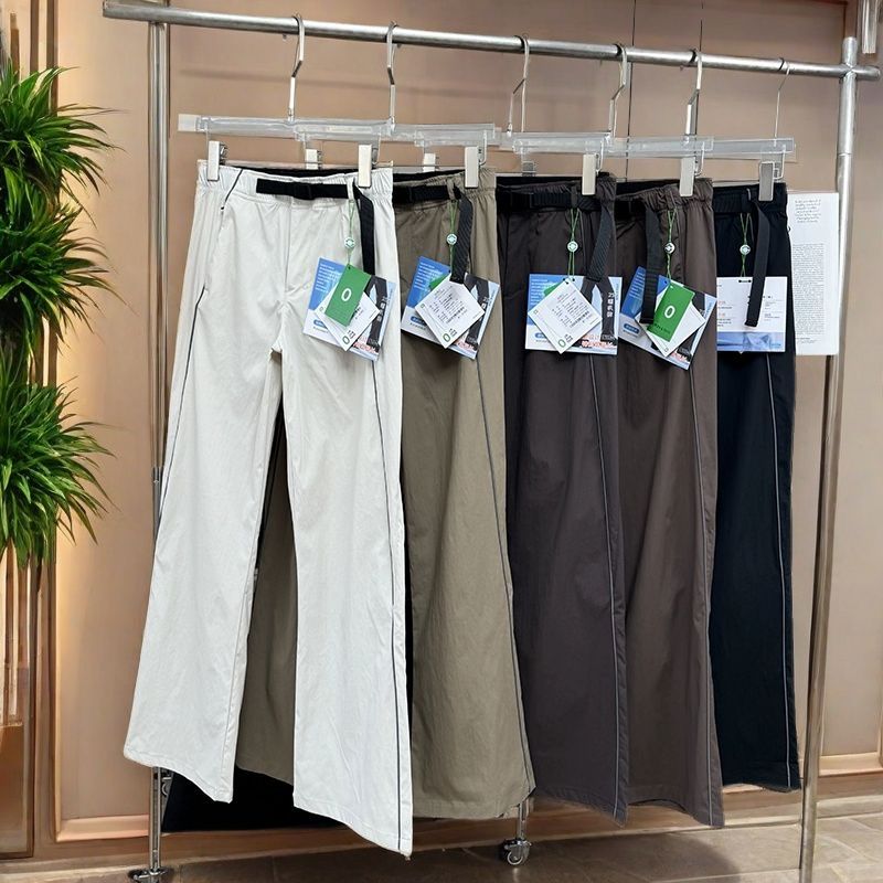 品质单！蕉家凉皮504Cool Pro女士速干机能喇叭长裤白色工装裤子