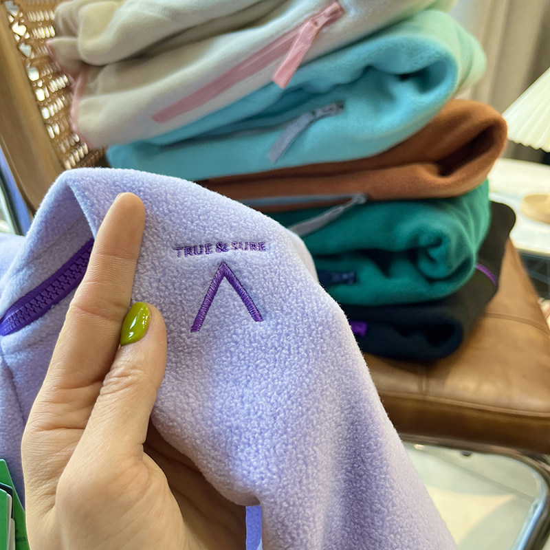 大厂订单！秋冬情侣款羊羔绒立领开衫夹克抓绒拉链卫衣摇粒绒外套