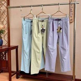 情侶山系肌理百搭直筒傘兵工裝 奶油色冰感工裝 褲 C1570 休閑褲