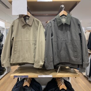 试衣间出品男女情侣休闲拉链短外套巴恩风翻领夹克478230/480827