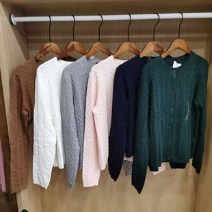 百搭毛衣毛衫 日单女装 新款 2025秋季 外套481477 纽花圆领针织开衫