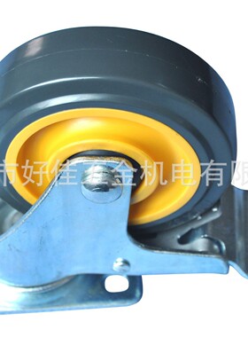 源头工厂产品100X32mm精密静音双轴承高耐磨聚氨酯PU双刹脚轮