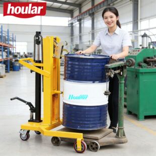 现货450kg脚踏式 油桶车搬运车DTF450B液压油桶手推车钢制油桶车