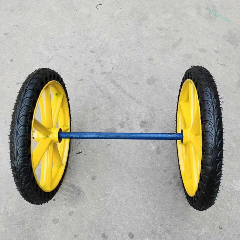 300-18压花实心轮 手推车轮胎 搬运工具脚轮圆管橡胶轮