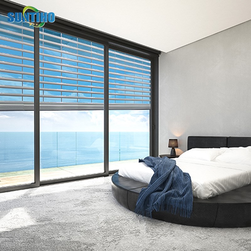 室内阳台卧室门智能电动卷帘门带电机遥控自动水晶加厚塑料卷闸门