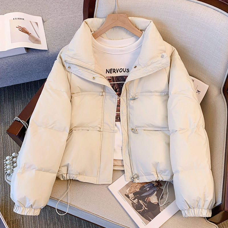 小个子短款羽绒服立领加厚面包服