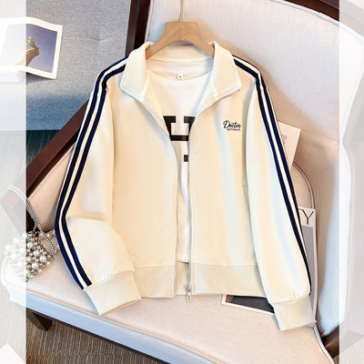 立领长袖卫衣拉链开衫外套薄款女