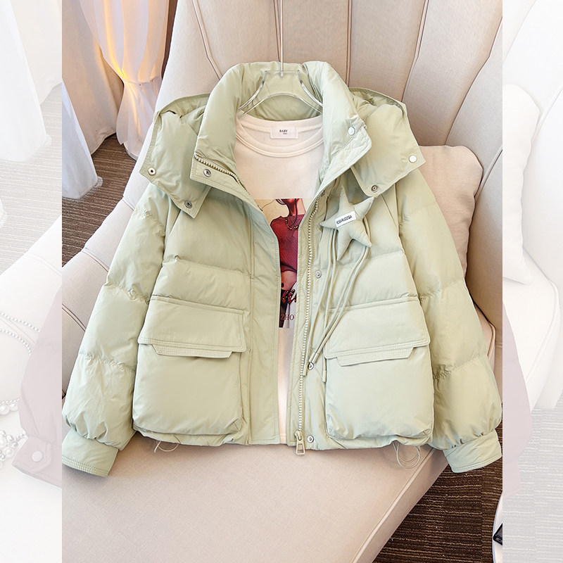 高级感超好看短款连帽羽绒服女2025冬季新款宽松插肩袖面包服外套,女装/女士精品,羽绒服,淘宝优惠券,粉丝福利购,淘宝优惠卷