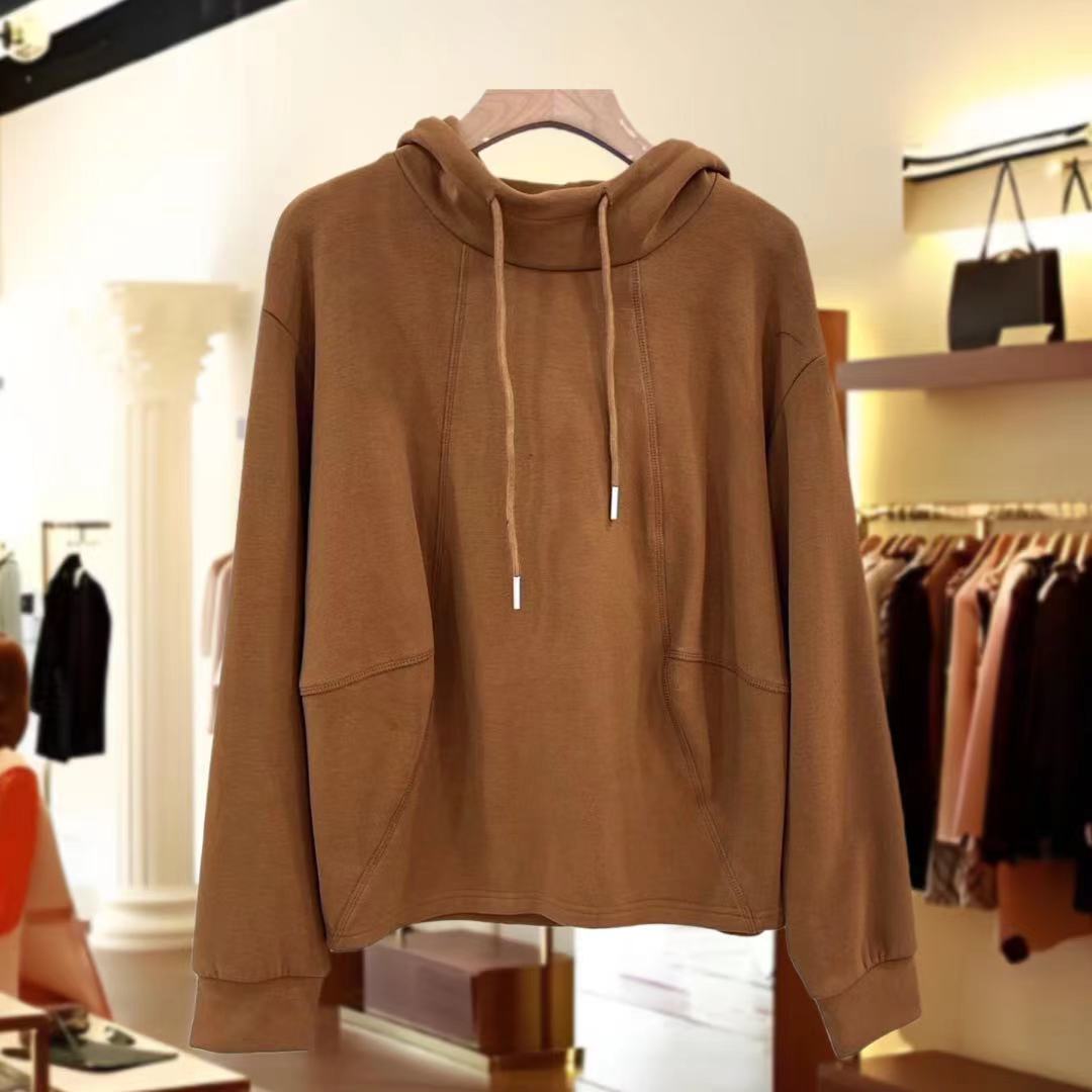 陶子频道5872时尚百搭连帽休闲加绒短羊毛卫衣上衣冬新款2025