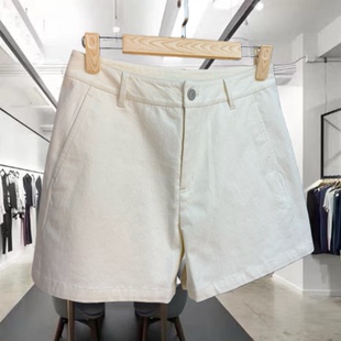 法式小禾棉弹牛仔热裤2026春夏中高腰三分短裤南油欧货高端女生