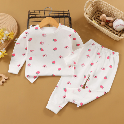 纯棉低领套装秋衣秋裤睡衣睡裤