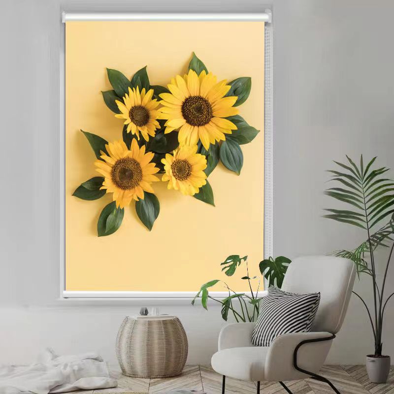 厨房免打孔卷帘窗帘厕所遮光防水