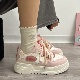 女童鞋子运动鞋春季2026新款女款板鞋时尚百搭休闲鞋中大童女孩