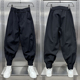 运动潮牌宽松束脚痞帅哈伦裤 春季 潮流排扣休闲裤 男士 2023新款 韩版