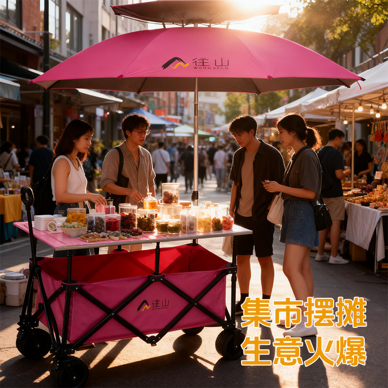 摆摊小推车商用可折叠创业移动关东煮野营户外网红夜市专用露营车