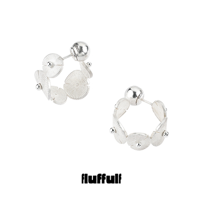 fluffulf·浮游褶光系列·银环波纹耳圈