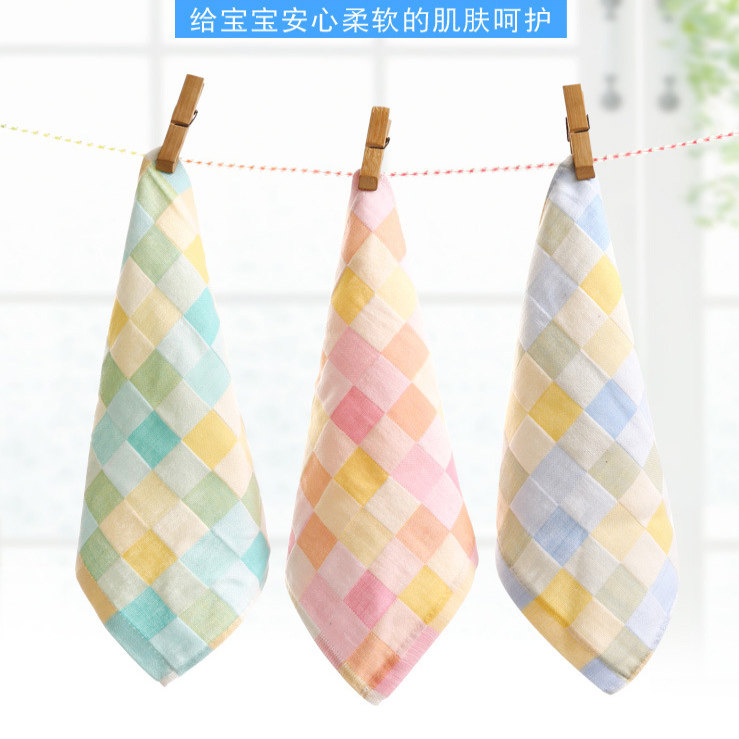 纯棉六层纱布婴儿方巾素色新生儿口水巾婴儿小毛巾宝宝洗脸巾