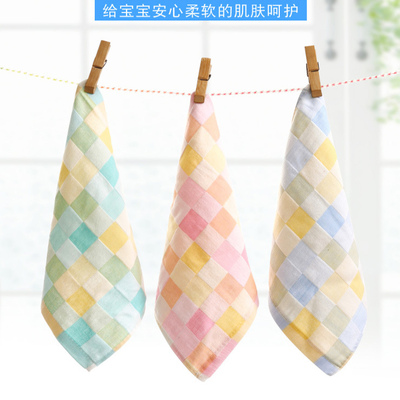 纯棉六层纱布婴儿方巾素色新生儿口水巾婴儿小毛巾宝宝洗脸巾