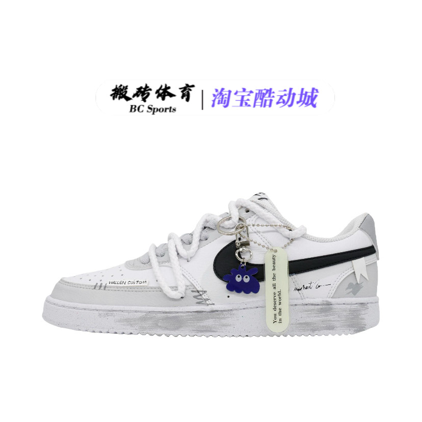 【定制球鞋】 Nike Court Vision 1 简约防滑休闲复古涂鸦款板鞋