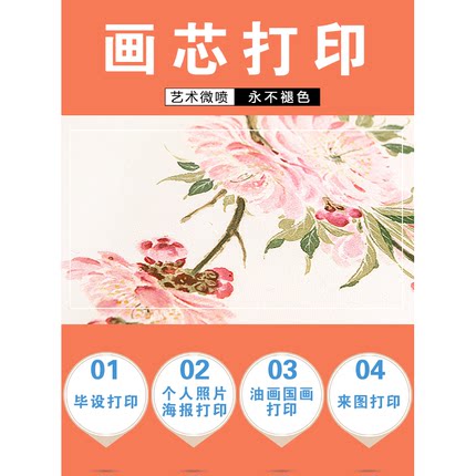 毕设打印油画布画心明星海报喷绘定制动漫照片插画装饰画芯未装裱