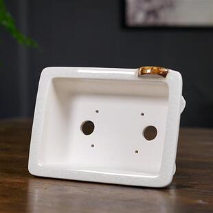 精品紫砂花盆冰裂釉彩绘龙盆中国风创意陶瓷花盆摆件新款石湾盆