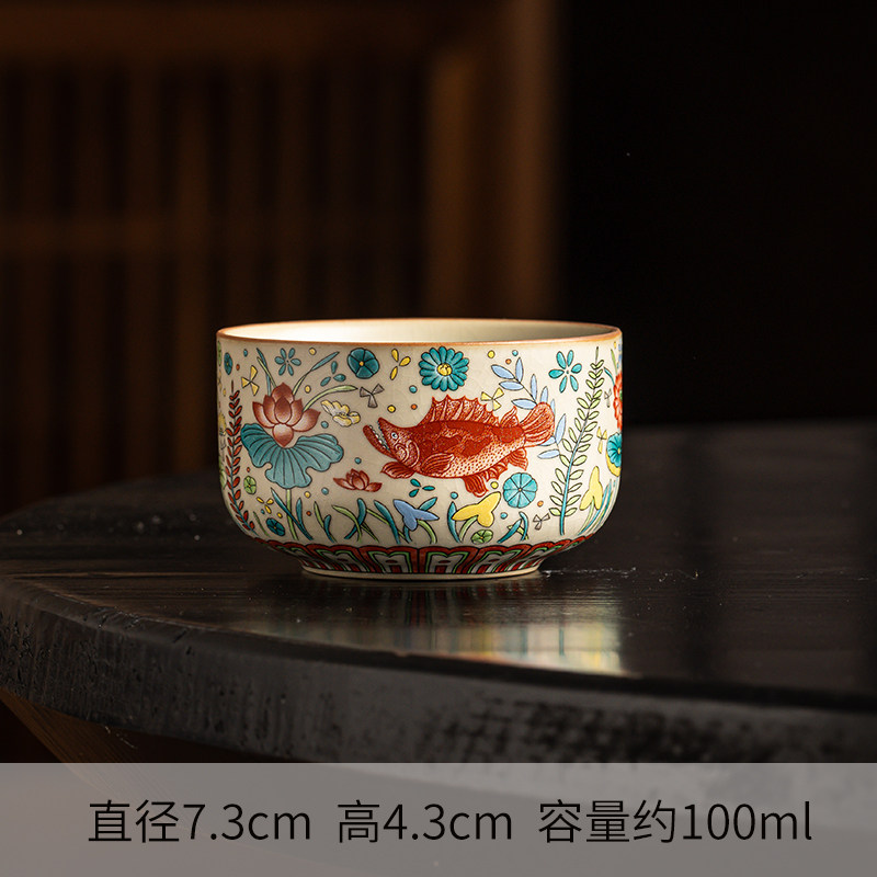100ml汝窑品茗杯大容量主人杯男女杯功夫茶具茶杯会客杯德化陶瓷