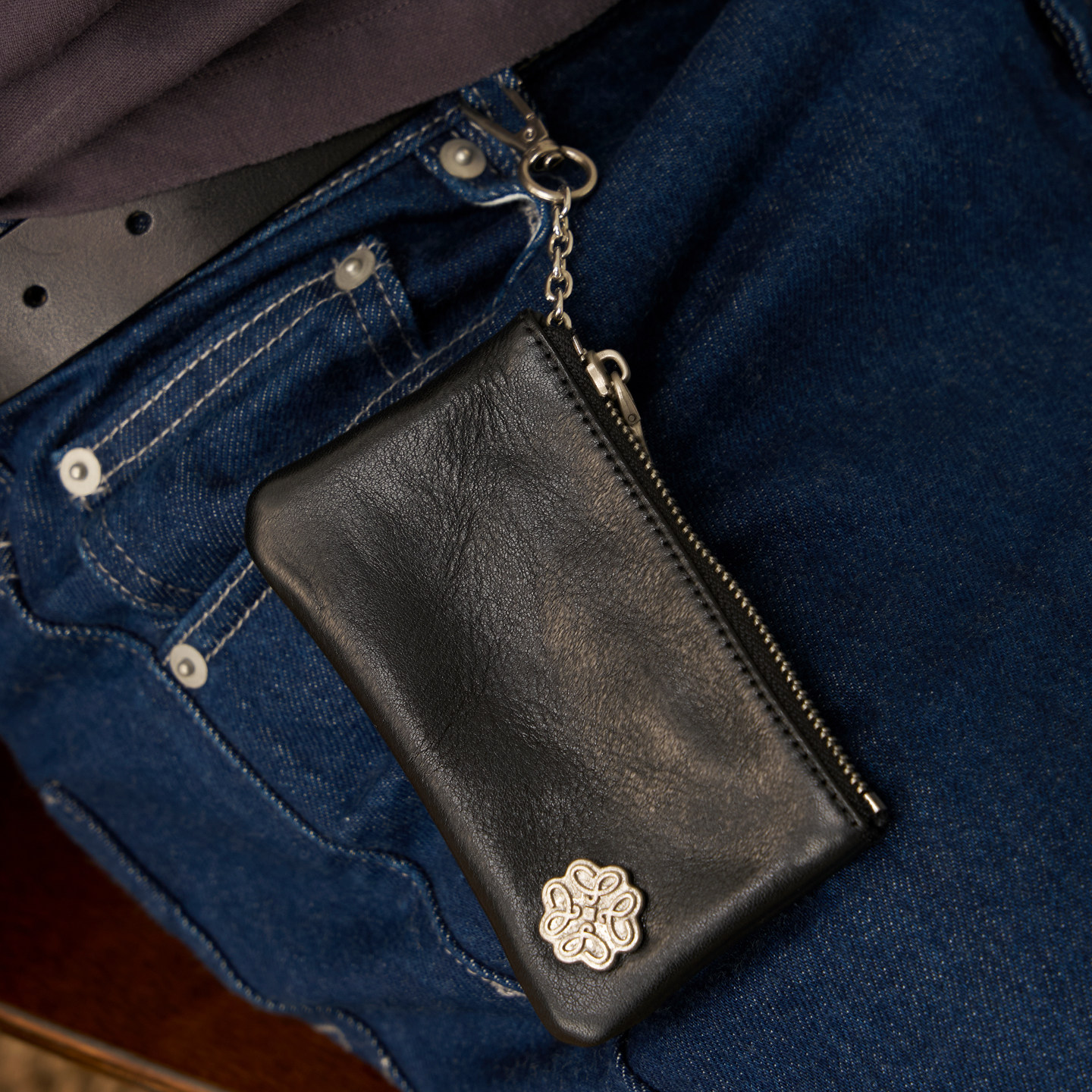 GOODLIVEABLE 头层牛皮卡包便携小钱包腰间配饰卡套多功能零钱包