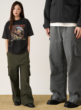 GOODLIVEABLE重磅珠帆布酵洗休闲复古工装裤卡哈特美式百搭休闲裤