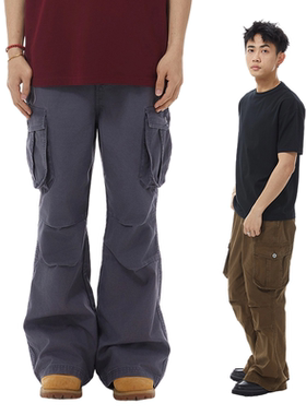 GOODLIVEABLE 646水洗vintage微喇叭工装裤男Bootcut通勤休闲裤潮