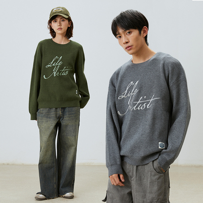 GOODLIVEABLE提花圆领毛衣