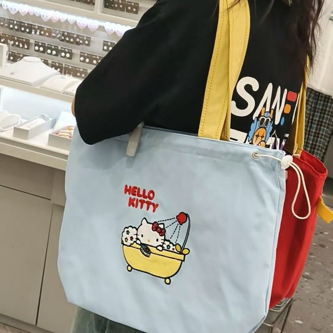 日系新款KT可爱学生帆布单肩包女