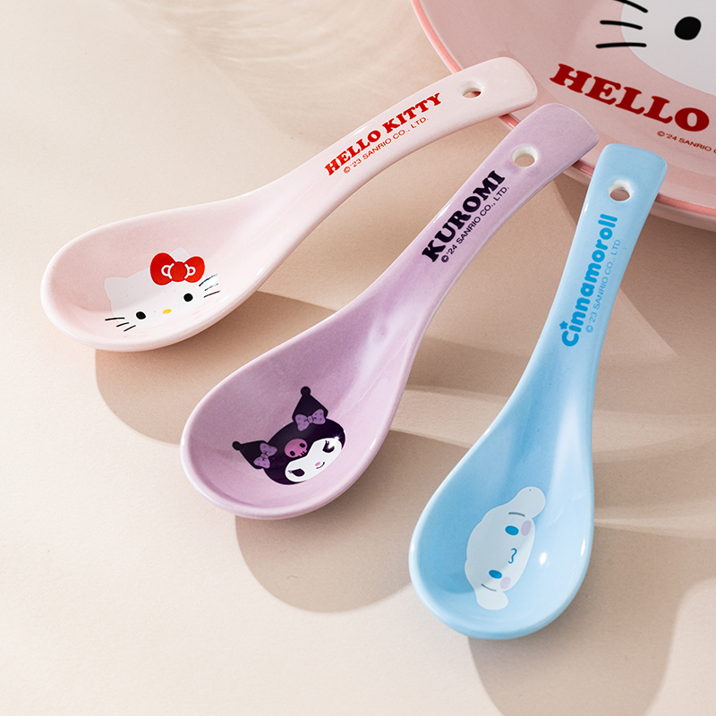 古杰士库洛米卡通陶瓷小调羹勺子