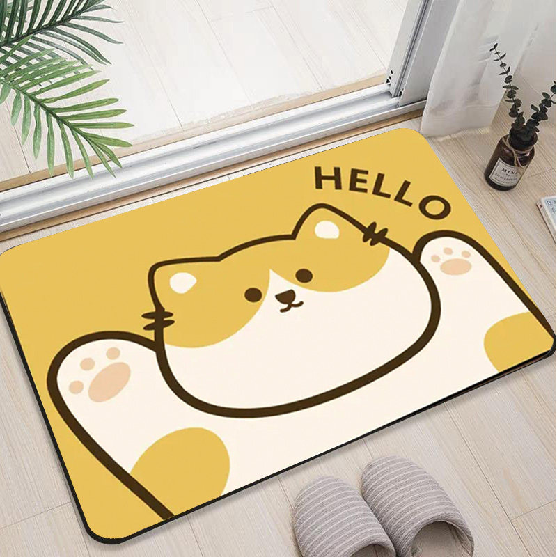 HELLO 猫咪吸水垫卡通淋浴房脚垫卫生间门口防滑地垫厕所门垫,居家布艺,入户地垫,淘宝优惠券,粉丝福利购,淘宝优惠卷