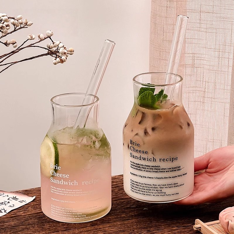 耐热ins风玻璃杯家用喝水杯简约冷萃咖啡杯大容量珍珠奶茶吸管杯,餐饮具,玻璃杯,淘宝优惠券,粉丝福利购,淘宝优惠卷