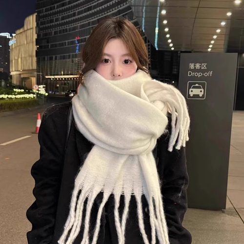 冬季马海毛韩版氛围感围巾围脖