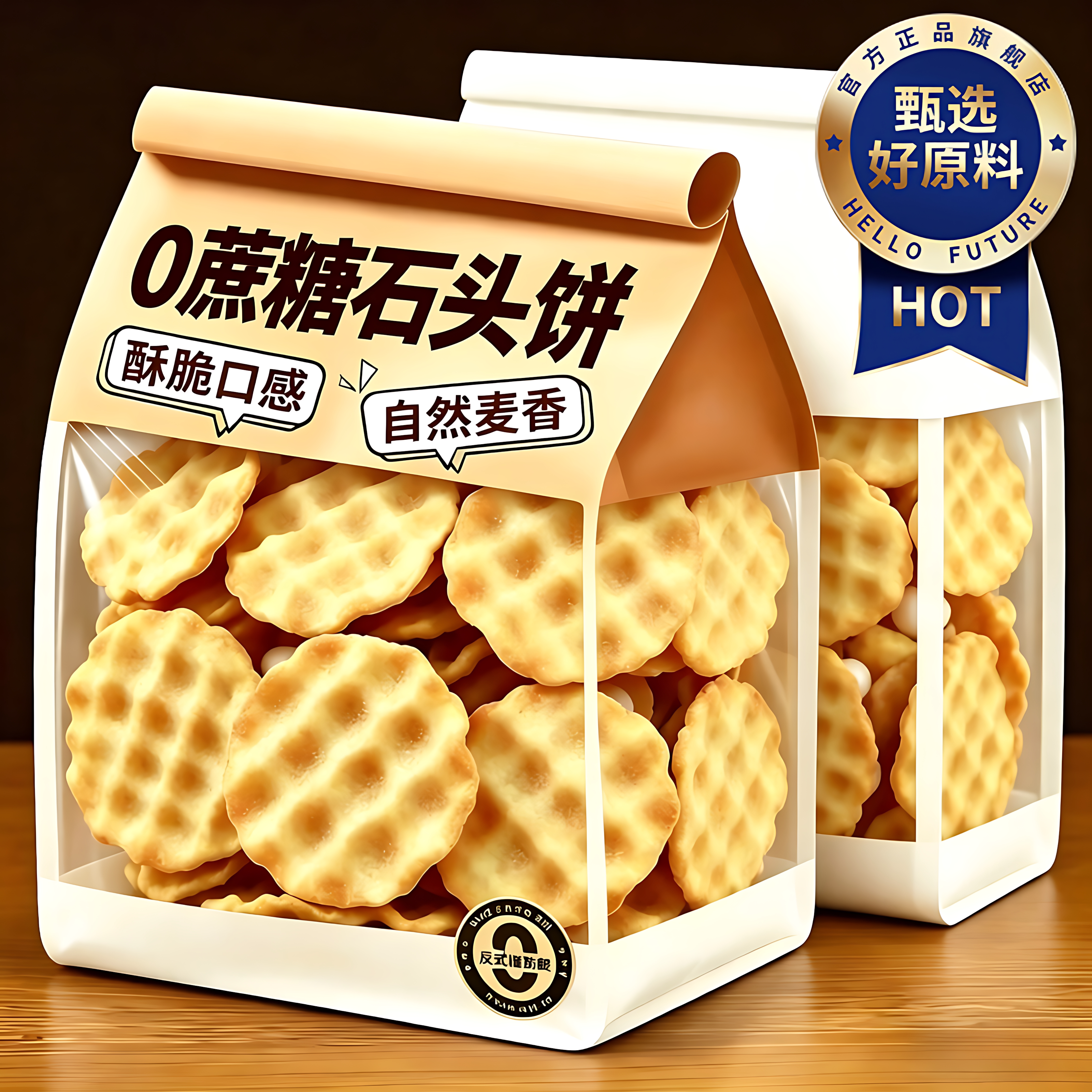 石头饼即食酥脆饼干整箱图片