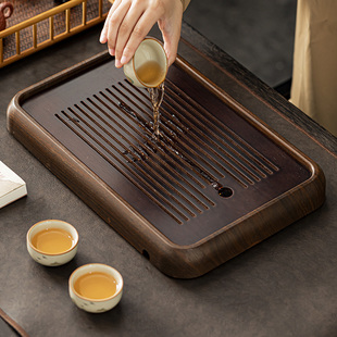 茶盘家用轻奢小型沥储水式 2025新款 茶台功夫茶具竹茶海干泡台托盘