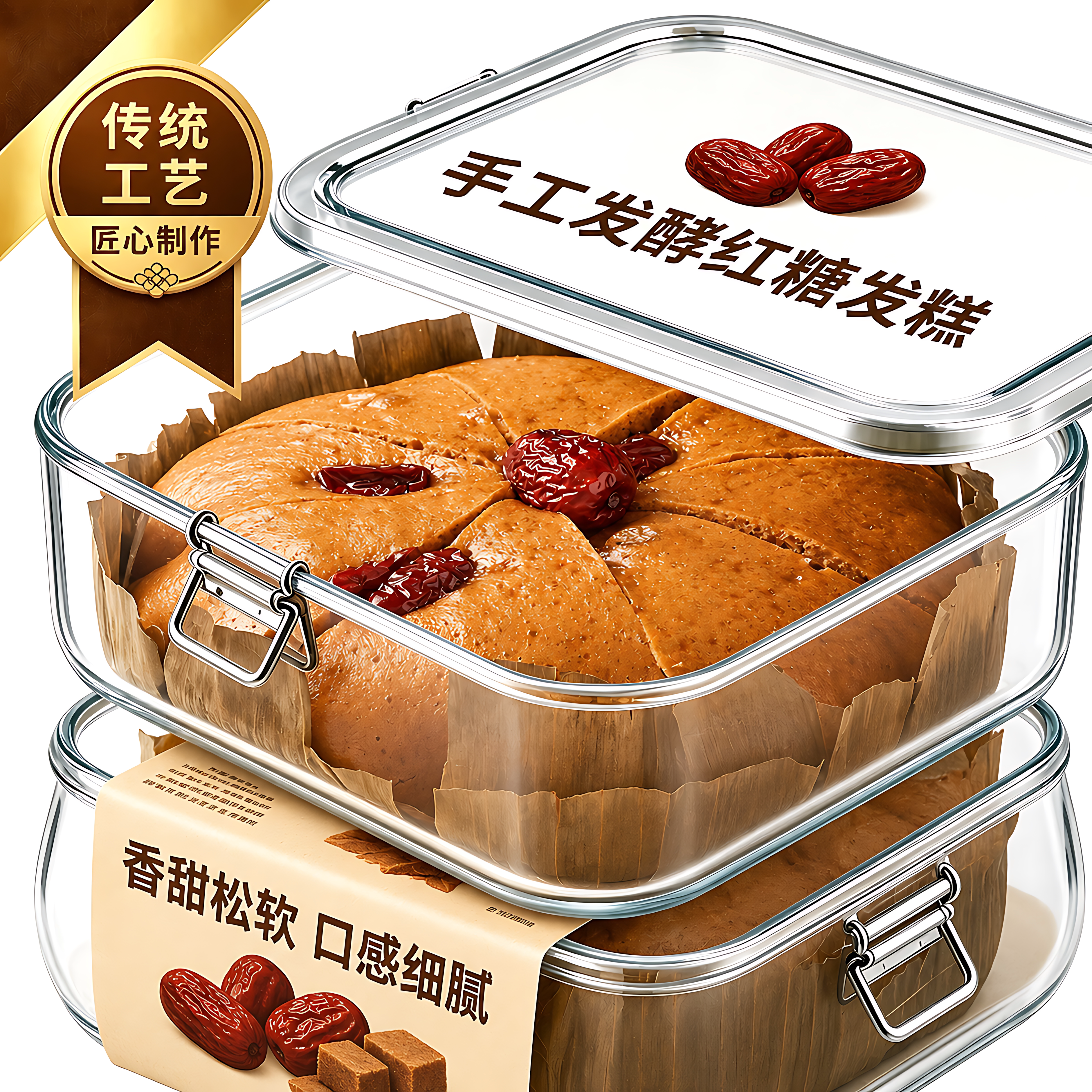 红糖发糕免切龙游特产红枣糕点心糕点早餐冷冻米糕半成品速食蒸糕
