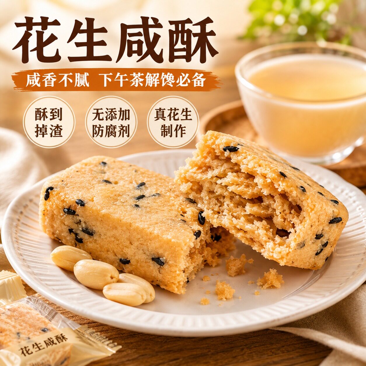 花生咸酥闽南特产古味传统中式糕点入口即化零食官方旗舰店0蔗糖